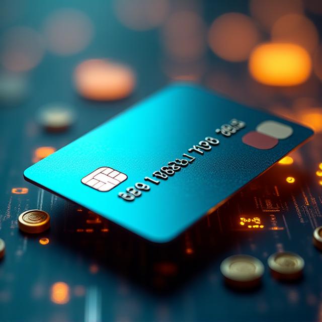 Modern corporate card floating over a digital landscape of rewards